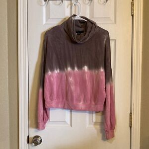 Sanctuary Mauve and Beige Cowl Neck Top